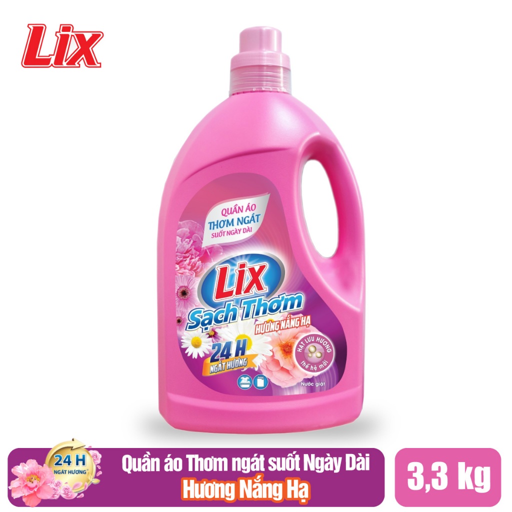 COMBO 2 chai nước giặt Lix sạch thơm hương nắng hạ (2 chai x 3.3kg) N7301