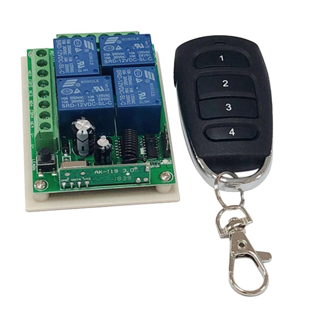 Công Tắc Rơle Không Dây 1 Pc PCB 4CH Với Bốn Nút điều Khiển Từ Xa 433 MHz