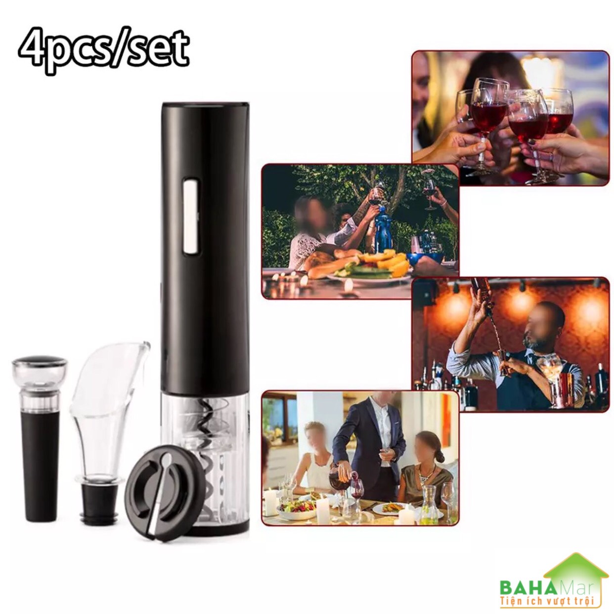 BỘ DỤNG CỤ MỞ VANG BẰNG ĐIỆN - MỞ NÚT CHAI HÚT CHÂN KHÔNG ĐẢM BẢO BAHAMAR Mở nhanh trong vài giây là ngoài sức tưởng tượng với hệ thống điện Áp dụn