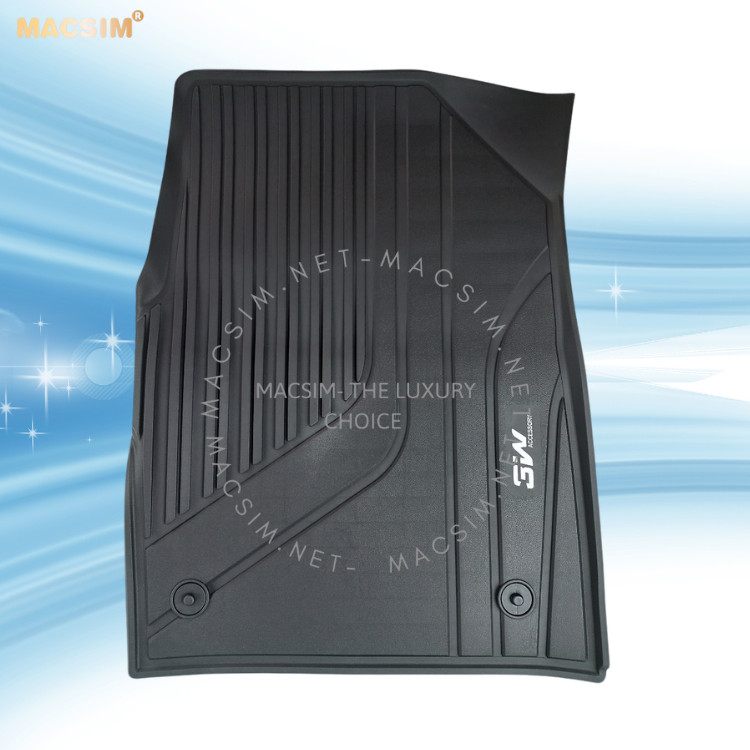 Thảm lót sàn xe ô tô cao cấp KIA EV6 nhãn hiệu Macsim 3W - chất liệu nhựa TPE đúc khuôn cao cấp - màu đen