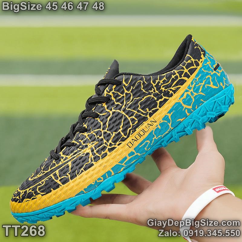 Giày đá bóng sân cỏ nhân tạo cỡ lớn 45 46 47 48 cho nam cao to chân ú bè. Big size soccer shoes for wide feet