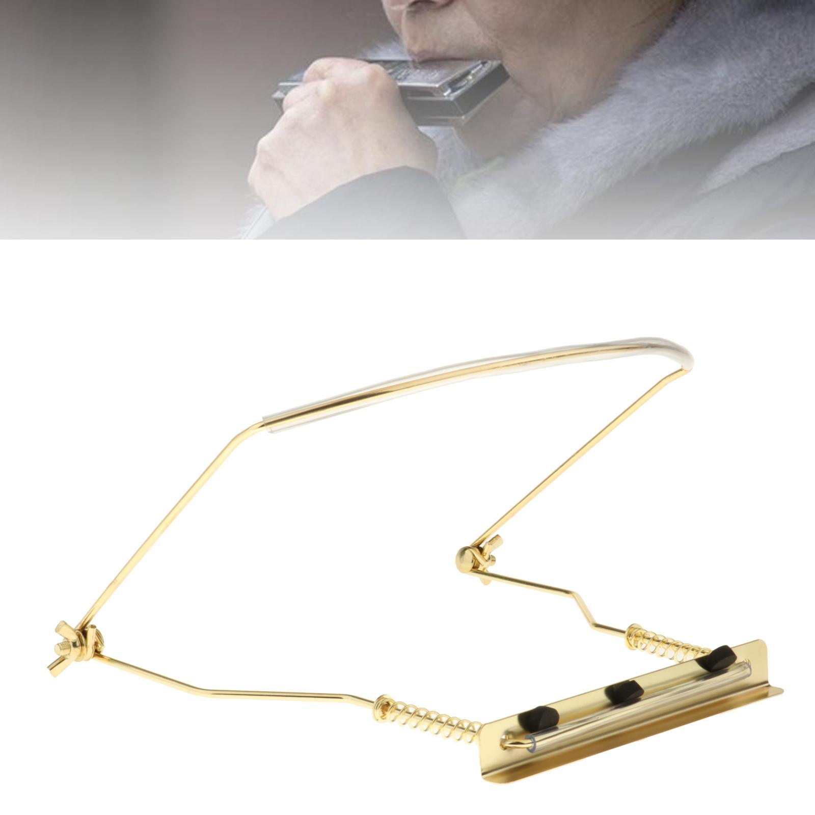 Harmonica Holder 10 Holes 24 Holes Harmonica Holder Neck Hands Free with Anti-Scratch Felt Pads to Protector Harmonica