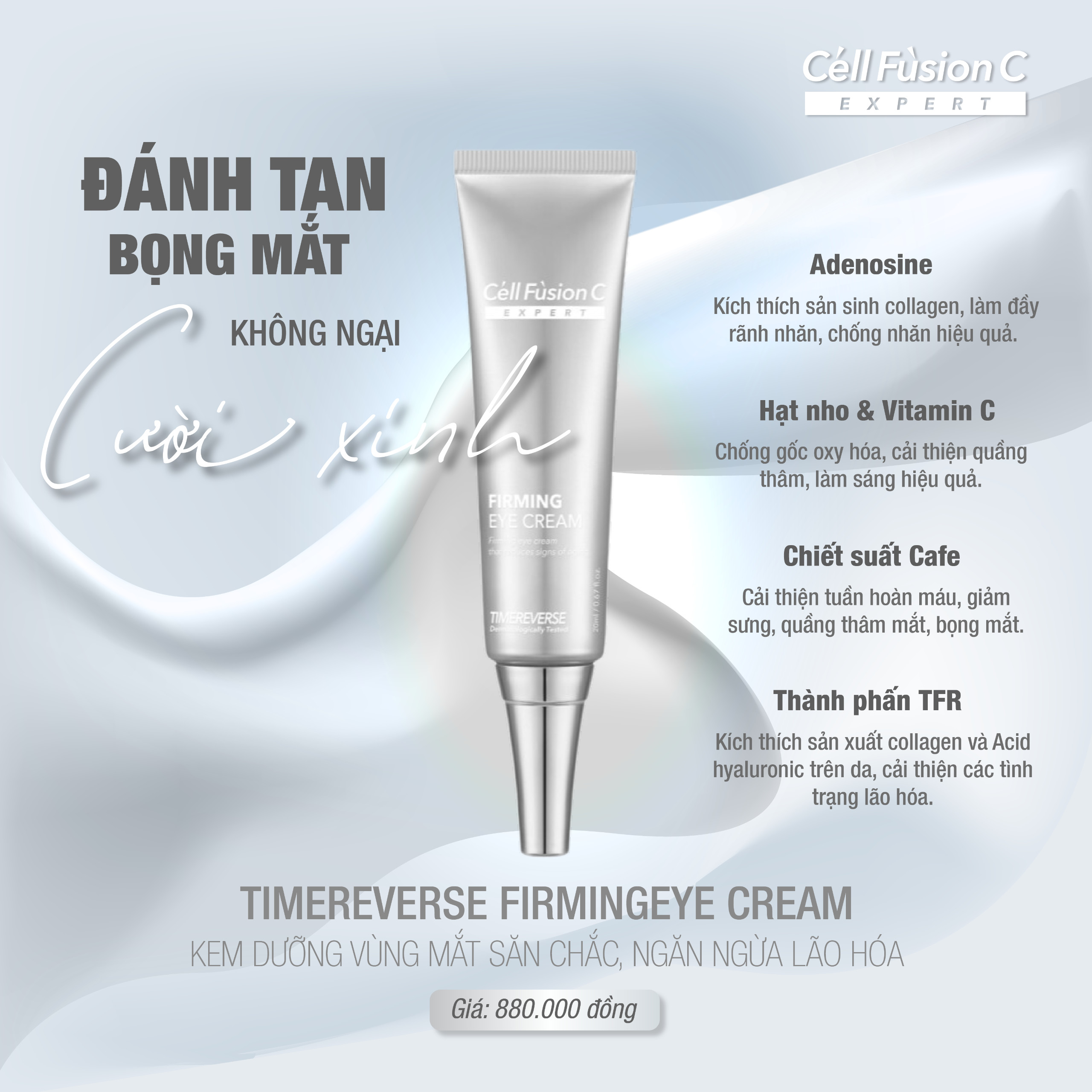 Kem dưỡng vùng mắt săn chắc, ngăn ngừa lão hóa Cell Fusion C Expert Time Reverse Firming Eye Cream