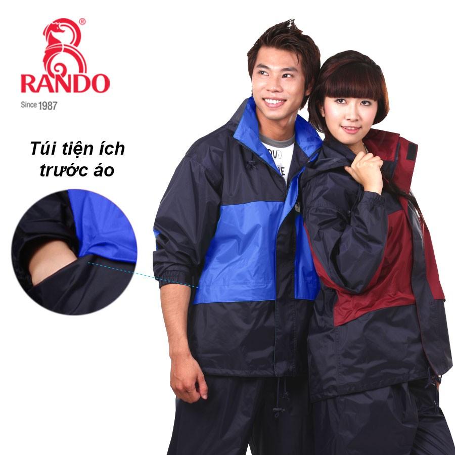 Bộ quần áo mưa 2 công dụng Rando RB2 (Xanh đen phối)