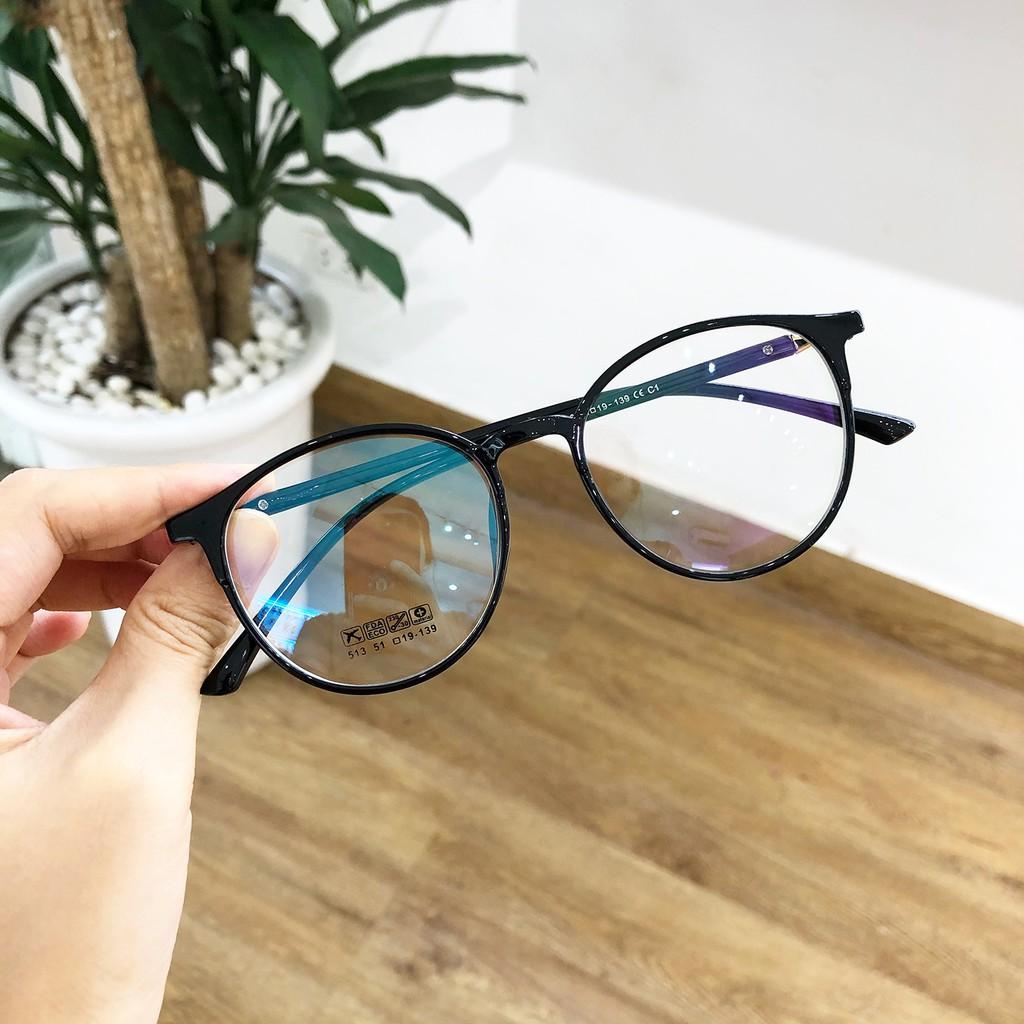Gọng kính cận nam nữ nhựa dẻo dáng tròn Lani 513