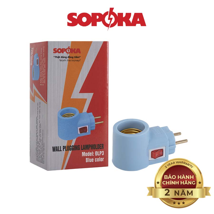 Đui đèn liền phích SOPOKA ĐLP123 có công tắc tiện lợi, an toàn