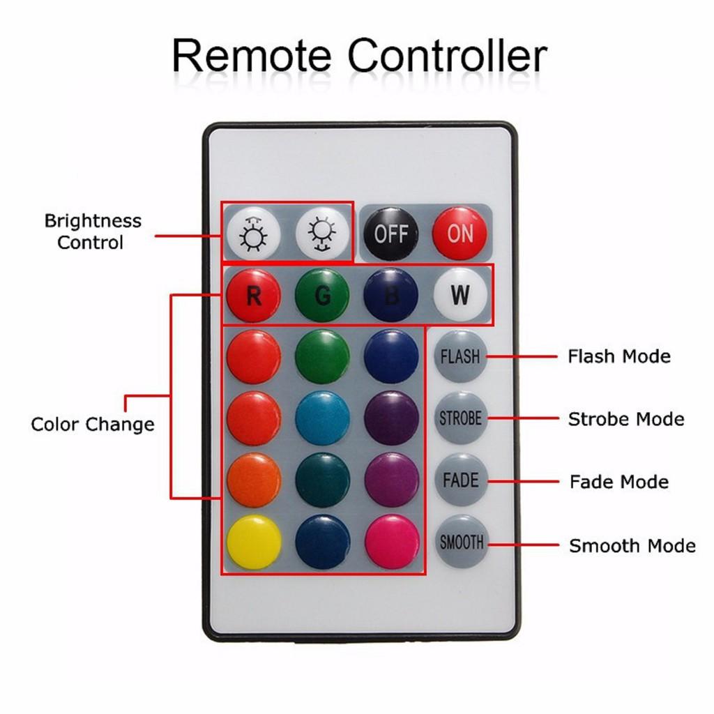 Combo 3 bóng đèn leb 3W đổi mầu 3D + 1 điều khiển từ xa