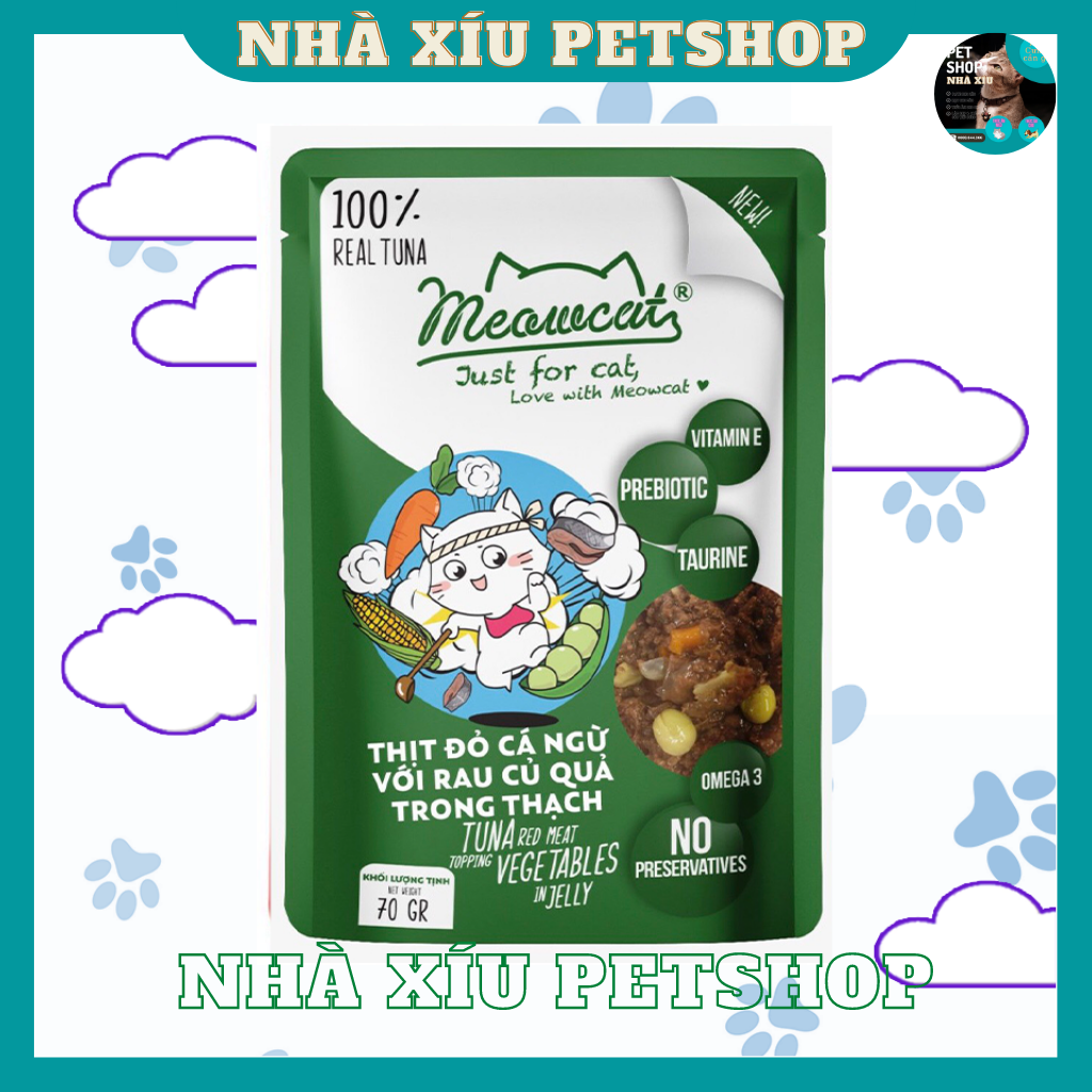 Pate Cho Mèo Meowcat Gói 70gr - Pate Bổ Sung Dinh Dưỡng Cho Mèo - Nhà Xíu PetShop