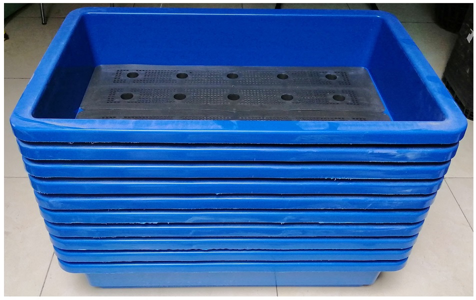 2 KHAY NHỰA TRỒNG RAU KÍCH THƯỚC 68X42X15CM - MÀU XANH