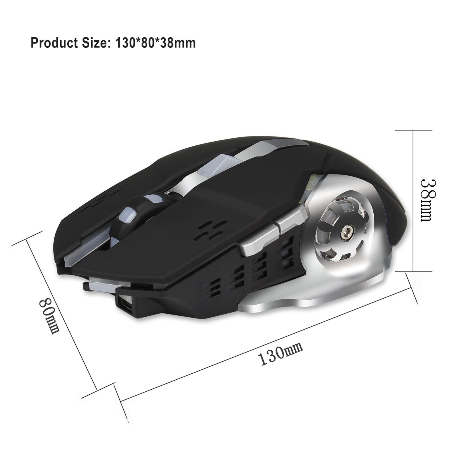 HXSJ M70 2.4G Wireless Charging Game Mouse Colorful Breathing Light Gaming Mouse with Adjustable DPI for PC Notebook