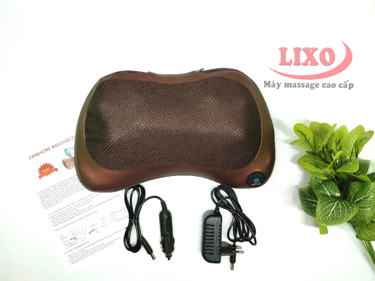 Gối Massage Hồng Ngoại 8 Bi - Phiên bản mới, Tặng Cây mát xa cổ vai gáy - GM234