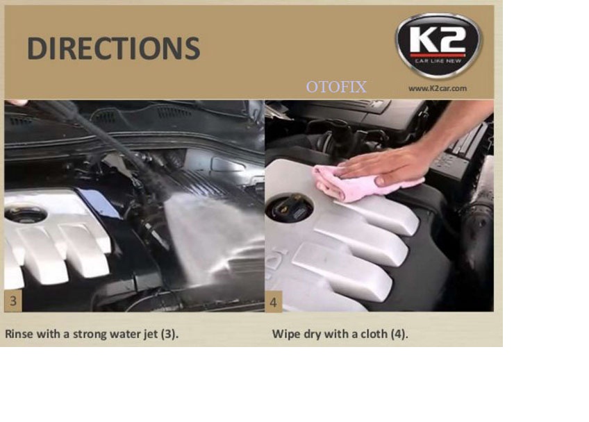 K2 akra - dung dịch lau tẩy rửa sạch máy, động cơ ô tô