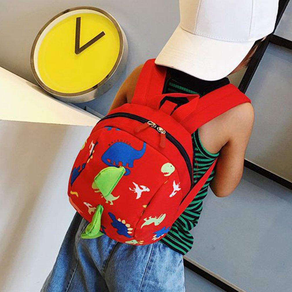 Trẻ Em Hoạt Hình Khủng Long In Hình Ba Lô Chống Mất Dây Nịt Trẻ Em Nhẹ Đôi Dây Kéo Khóa Ba Lô Đi Học