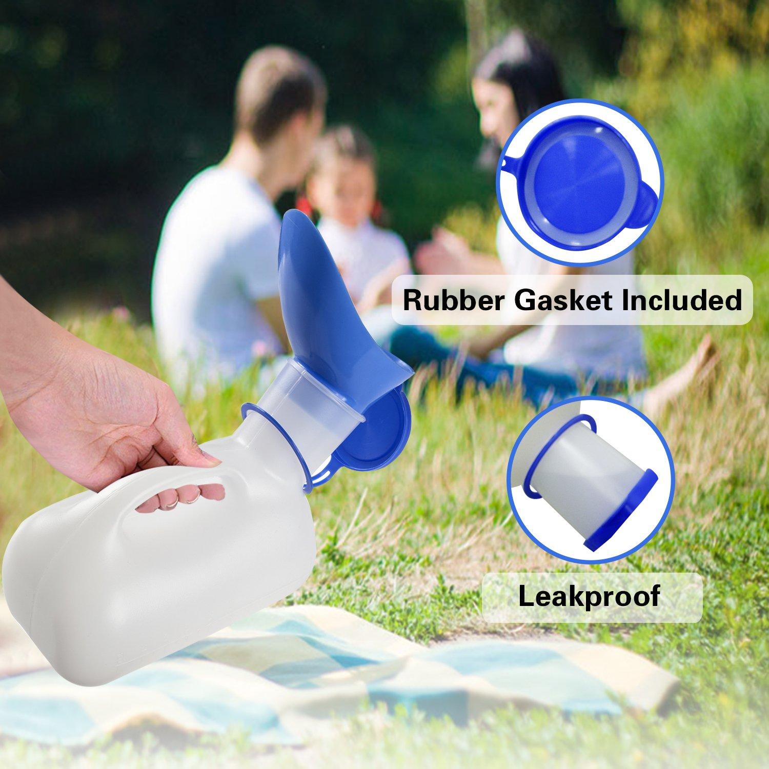 2PCS Unisex Urinoir cho xe hơi, Toliet Urinal cho nam và nữ, chai Bedpans Pee, với nắp và phễu, hộp nhựa cho xe hơi, ông già, trẻ em cho khu cắm trại ngoài trời