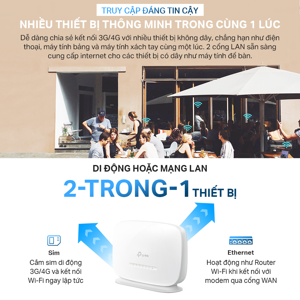 Bộ Phát Wifi Di Động TP-Link TL-MR105 4G LTE Tốc Độ 300Mbps - Hàng Chính Hãng