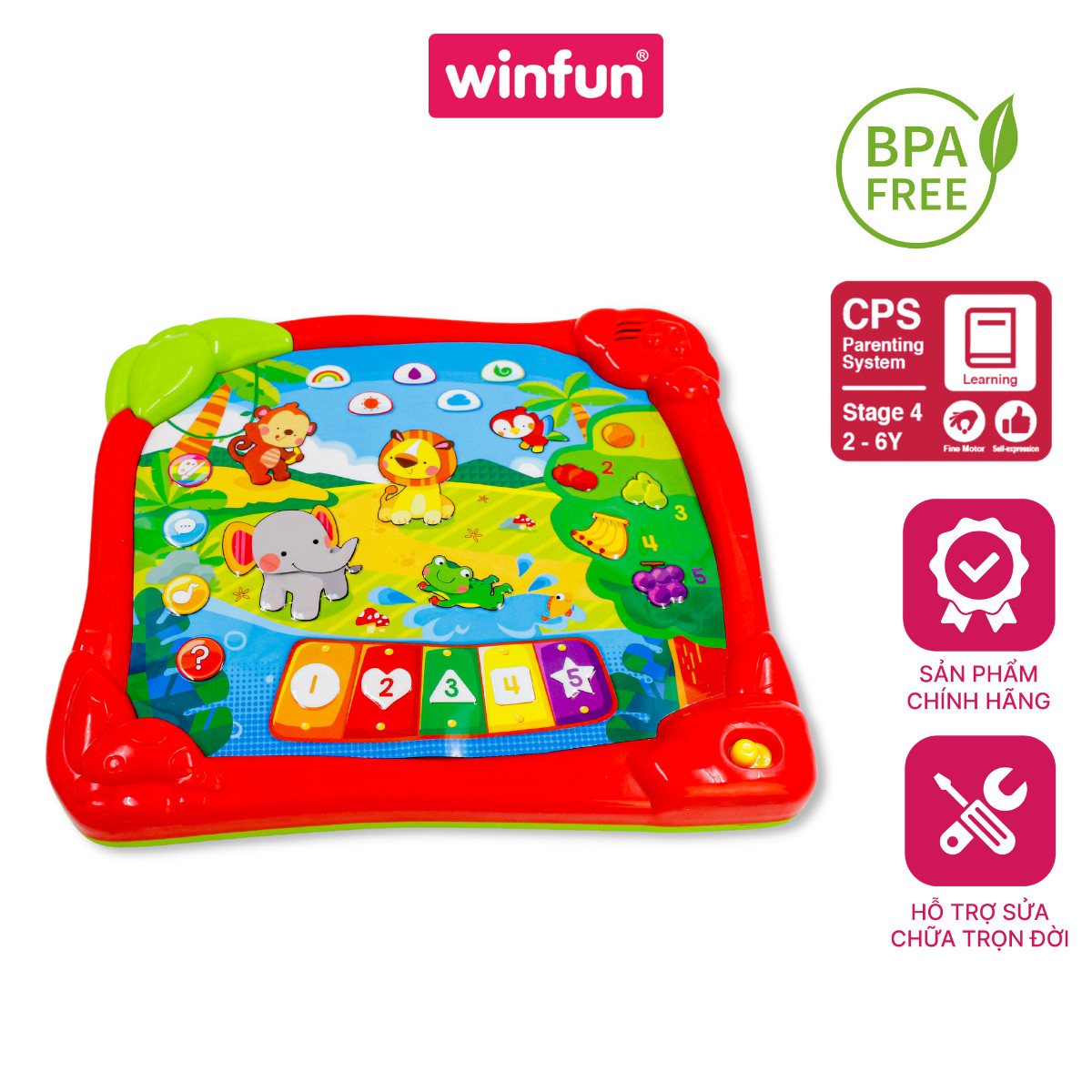 Bảng điện tử học số và con vật bằng tiếng Anh WINFUN 2513 - Đồ chơi giáo dục sớm phát triển ngôn ngữ cho trẻ
