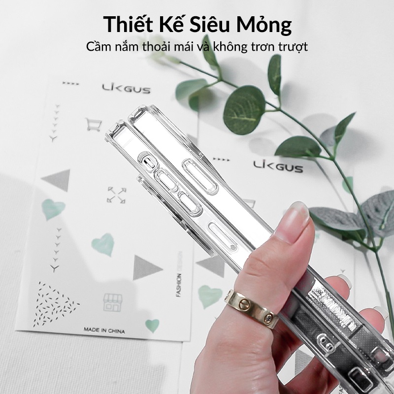 Ốp lưng chống sốc cho iPhone 14 / 14 Plus / 14 Pro / 14 Pro Max hiệu Likgus Crystal Pro - Thiết kế trong suốt, chống ố, giúp chống chịu mọi va đập - hàng nhập khẩu