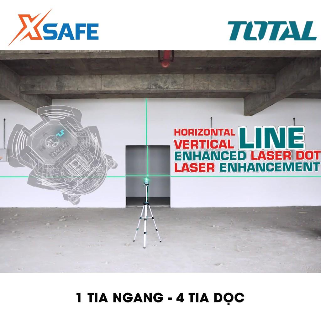 Máy đo mức cân bằng tia lade TOTAL TLL305205 Phạm vi làm việc 0 ~ 20 m, thước ke góc 1 tia ngang, 4 tia dọc