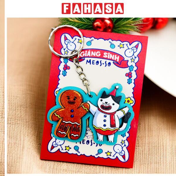 Móc Khóa Gỗ - Mèo Bánh Gừng Noel - Meosso