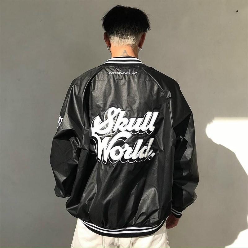 Áo Khoác Dù THIFU FASHION 2 Lớp In Skull World Chống Nắng Tránh Mưa Cho Nam Và Nữ