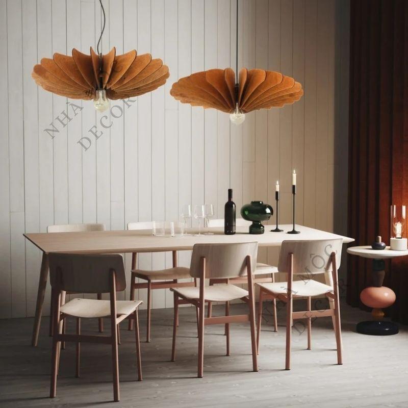 Đèn gỗ thả trần trang trí mẫu TT02