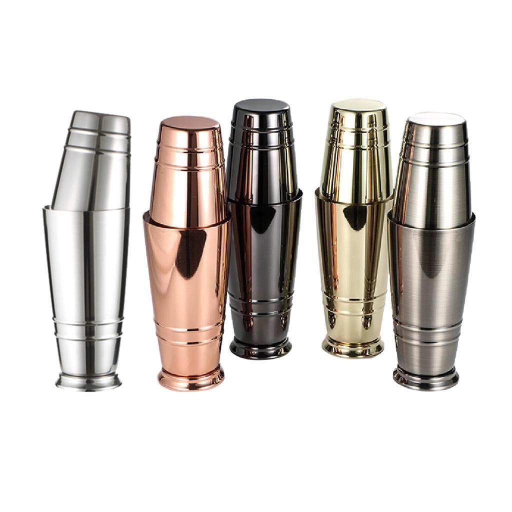 Cocktail Shaker Set Two-Piece Pro Boston Shaker Martini Drink Shaker Silvery