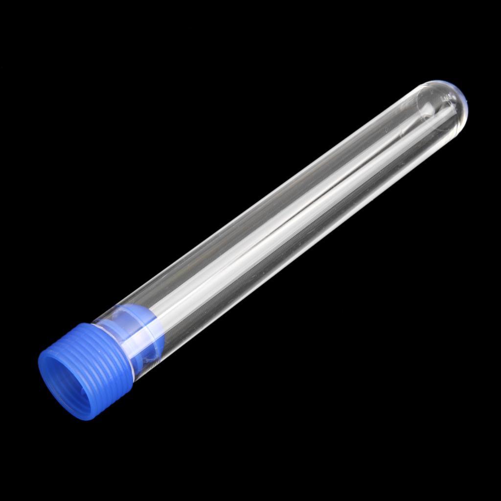 40 Tube - 15x100mm Clear Plastic Test Tube Set with Cap