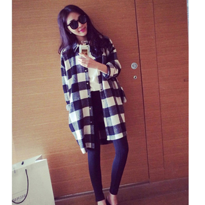 Áo sơ mi dài, áo khoác cardigan nữ dáng dài kẻ caro trẻ trung LAHstore