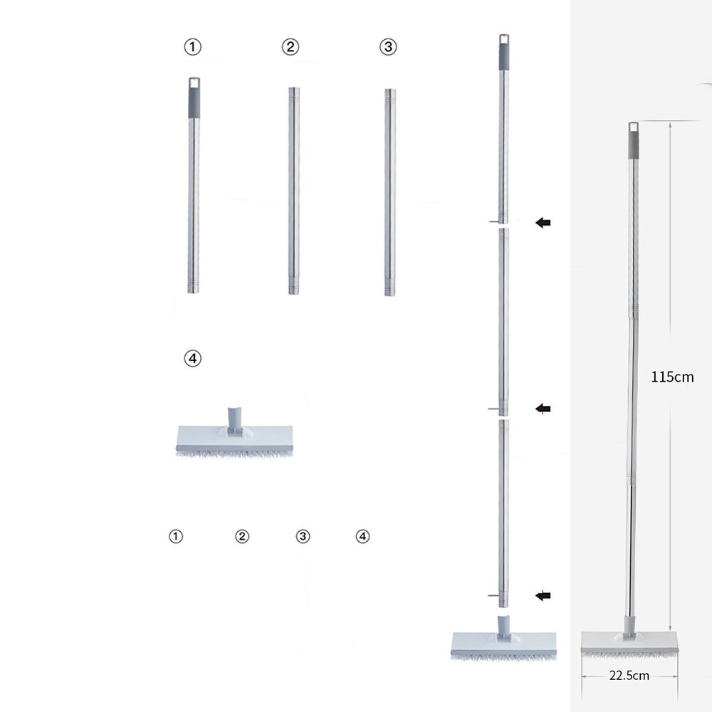 Chổi Chà Sàn Thông Minh 2 Mặt Dài 115cm tặng kèm móc treo chổi