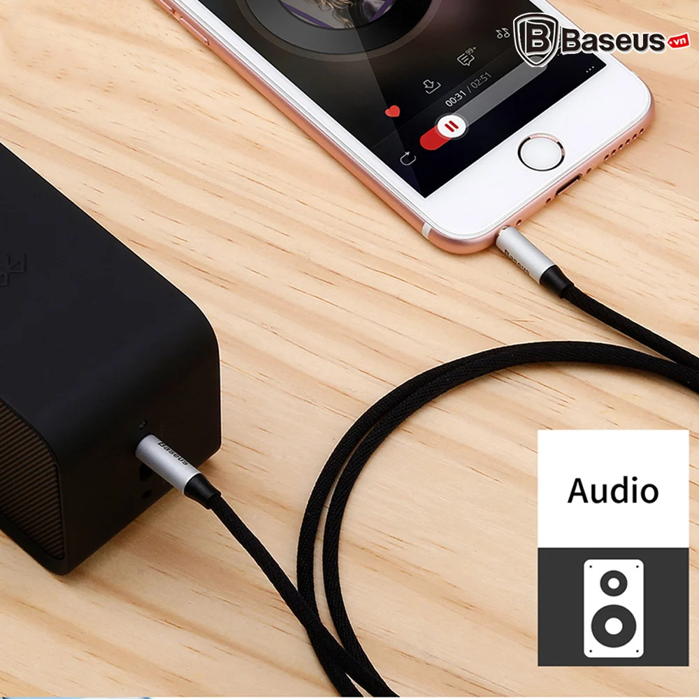 Dây cáp âm thanh chất lượng cao AUX Audio 3.5 Baseus M30 - hàng chính hãng