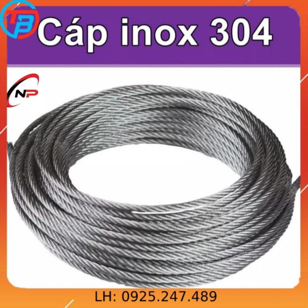 Dây cáp Inox 304 chuẩn chuyên cho giàn phơi thông minh.Quy cách cáp 1.5mm kích thước 20 mét