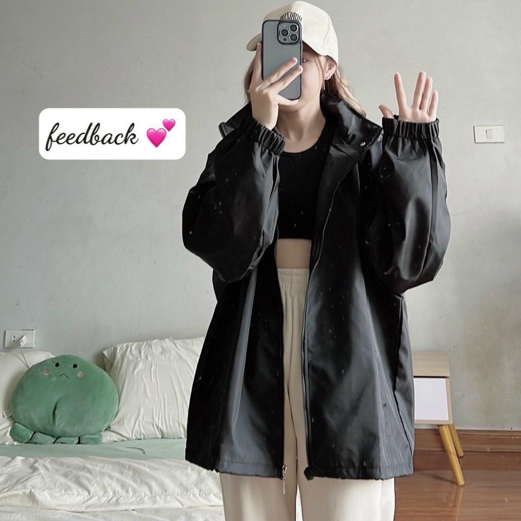 Áo Khoác dù Mặt cười jacket ulzzang unisex Nón Rời form rộng Hàn Quốc