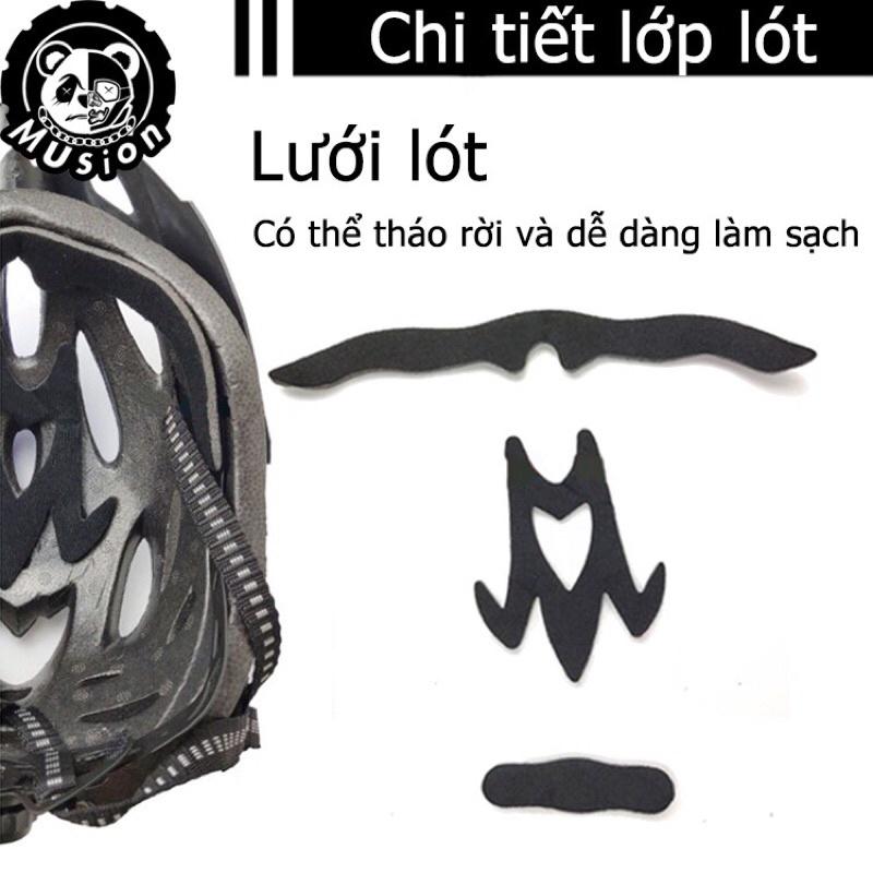 Nón bảo hiểm xe đạp màu đen đỏ và đen xanh, chống va đập tốt