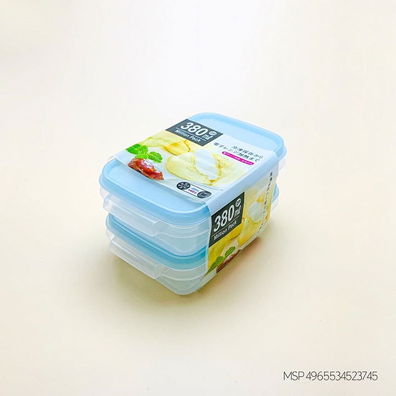 Set 02 chiếc hộp nhựa YAMADA 380ml đựng & bảo quản thức ăn, sử dụng được trong lò vi sóng - Hàng nội địa Nhật Bản #Made in Japan