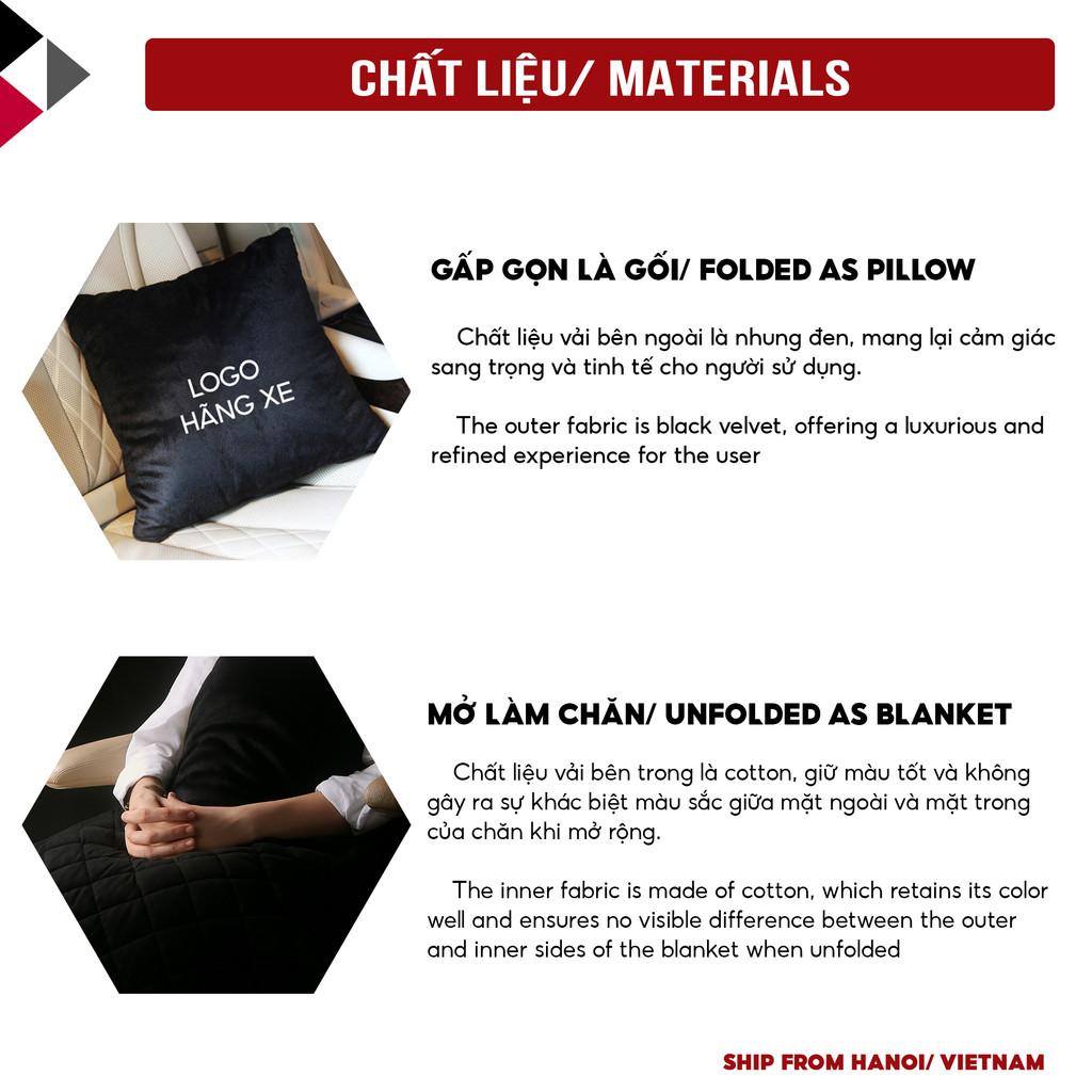 Gối và chăn (mền) 2 trong 1 (logo HÃNG XE) - Sử dụng làm tựa lưng, chăn đắp văn phòng hoặc ô tô tiện dụng