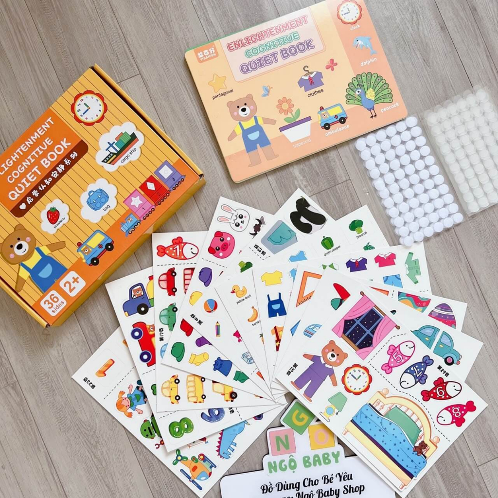 Học Liệu Bóc Dán Montessori Thông Minh Cho Bé, Học Liệu Busy Book 17 Chủ Đề Đa Dạng Dùng Nhiều Lần - Orgavil