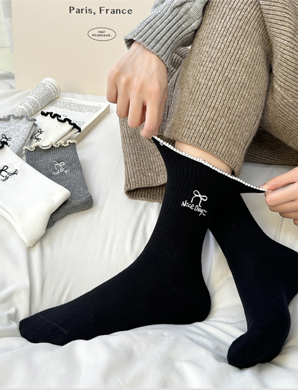 SET 5 ĐÔI TẤT VỚ NƠ NỮ DỄ THƯƠNG MÃ 54 DÀNH CHO NỮ