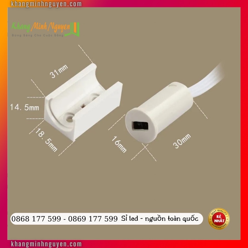 Cảm biến 1 cánh tủ - Bộ công tắc cảm biến đèn led 12V đóng mở tủ quần áo 1 cánh