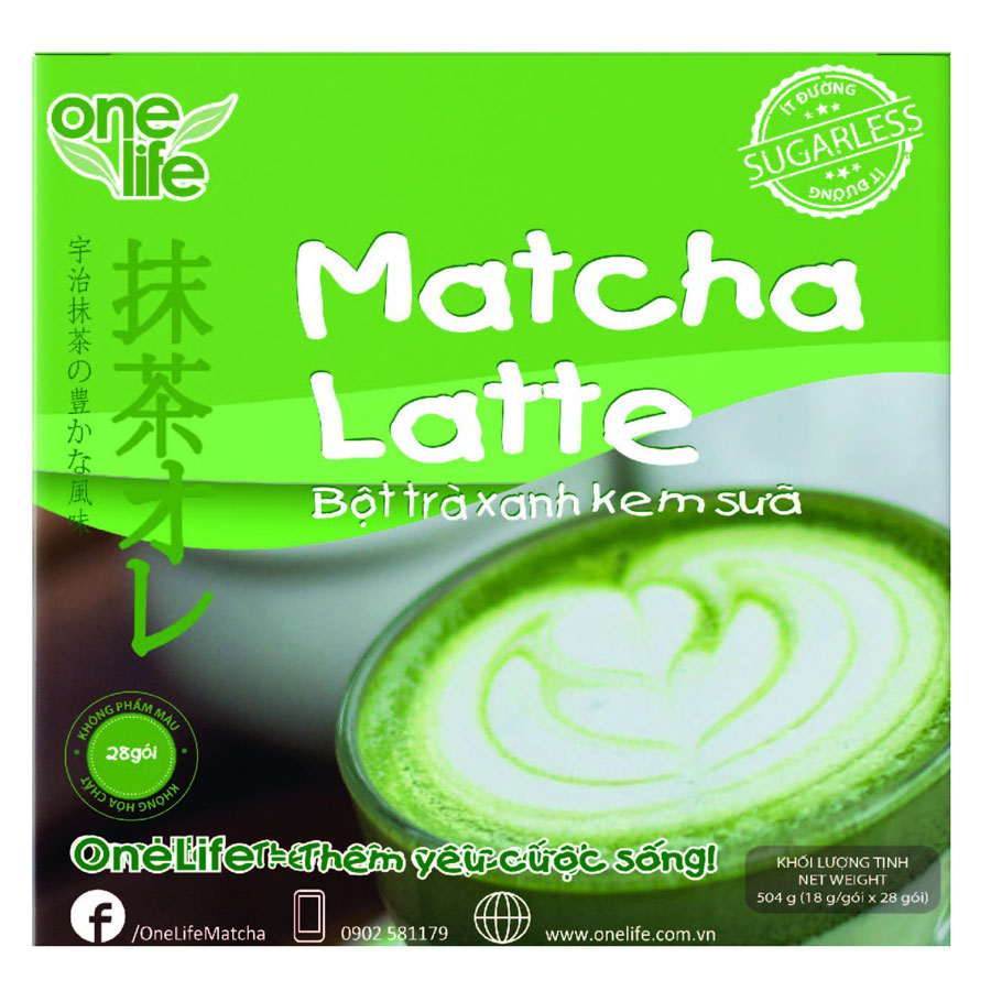 Trà Sữa Nhật Bản - Bột Trà Xanh Kem Sữa Matcha Latte OneLife (Hộp 28 gói)