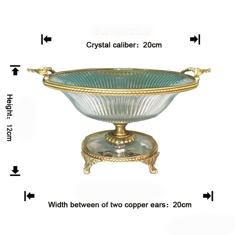 Đĩa quả pha lê viền vàng - CB32-DQ3