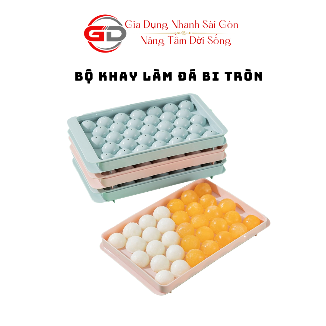 Khay làm Đá Viên Tròn 33 Ô Tiện Lợi