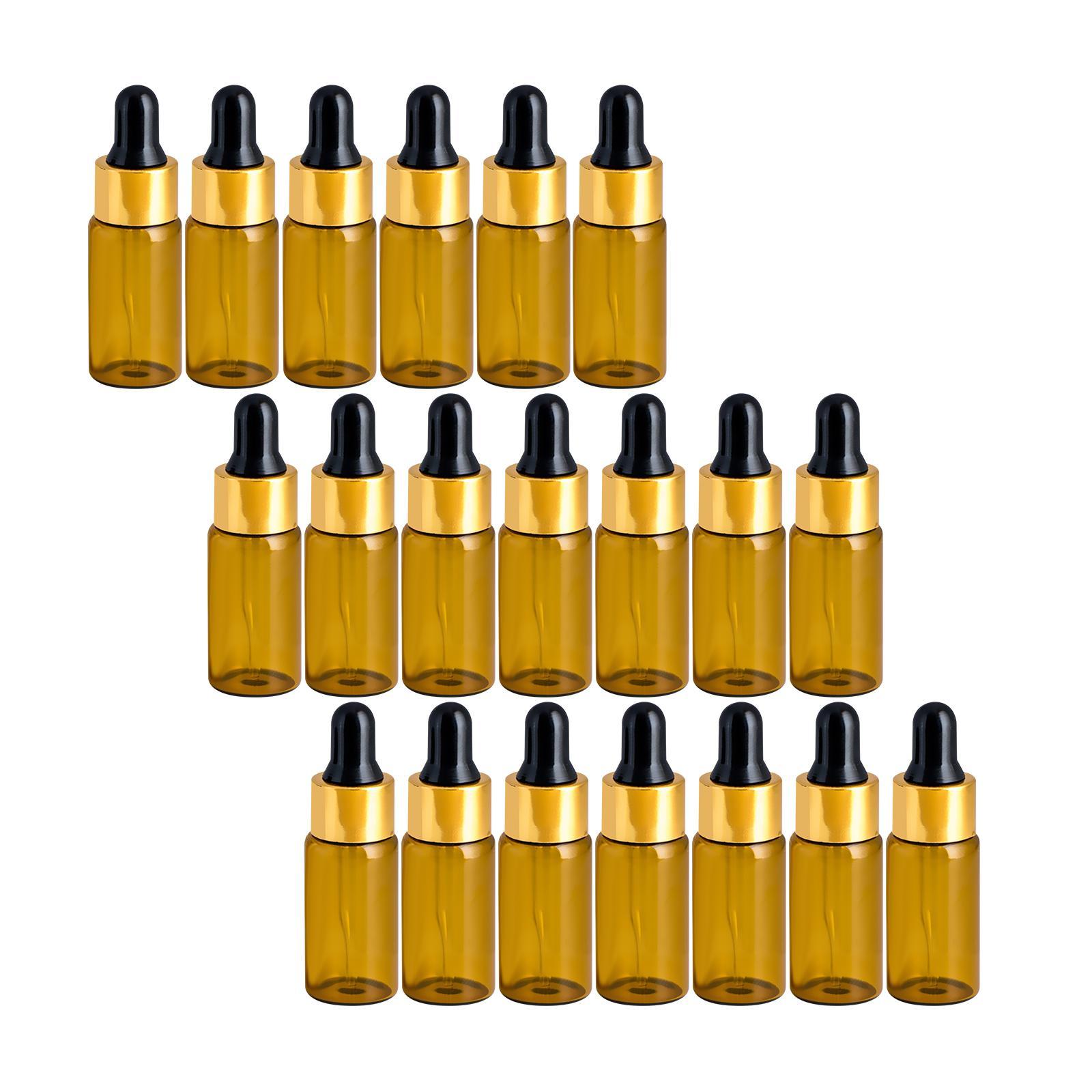 20x Dropper Bottles with Glass Eye Dropper Refillable for Perfume Storage
