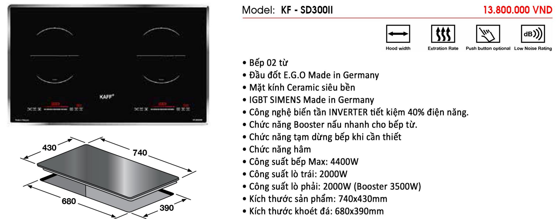 Bếp điện từ KAFF KF-SD300II - Sản phẩm chính hãng