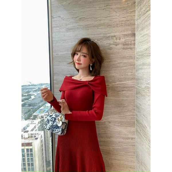 ĐẦM XOÈ LEN CHÂN VÁY DẬP LY CAO CẤP