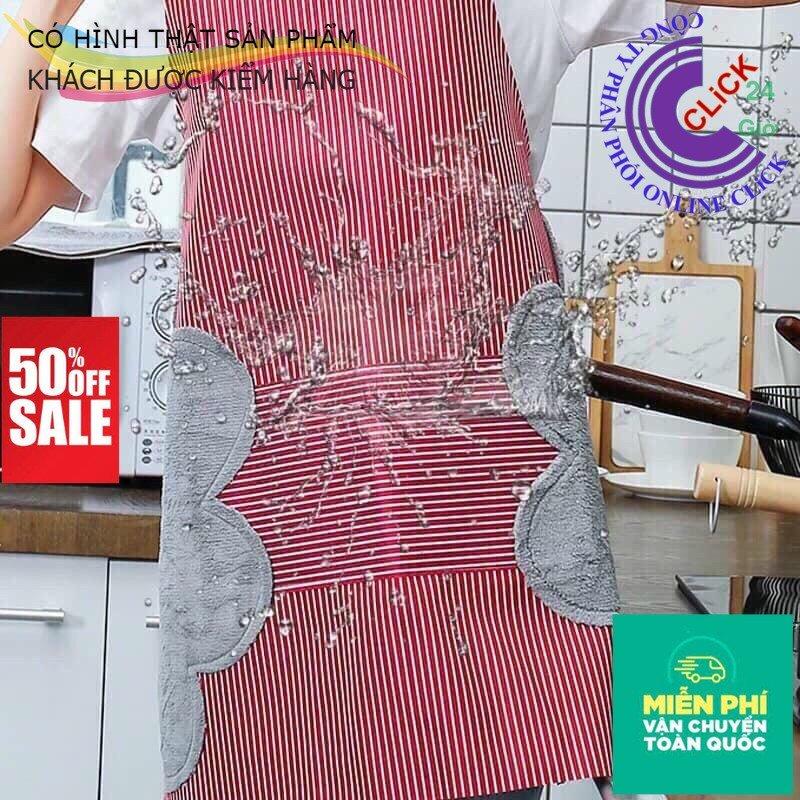 Tạp Dề Chống Thấm Nước Phong Cách Hàn Quốc Dễ Thương Có Chỗ Để Điện Thoại Chỗ Lau Tay Tiện Lợi