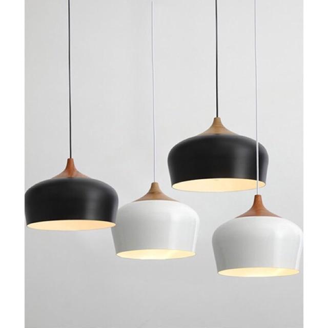 Đèn thả bàn ăn cao cấp dáng nồi đẹp mắt đui sơn vân gỗ - Tặng kèm bóng LED chuyên dụng