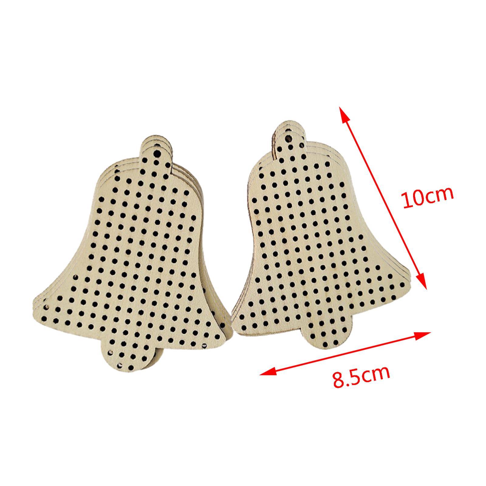 12Pcs Cross Stitch Pendant Blank Wood Shapes for Handmade Embroidery Style 1