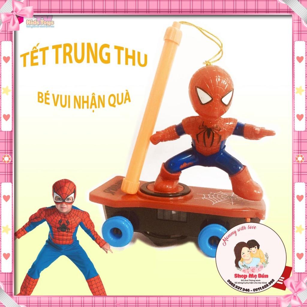 Đồ chơi trung thu, đồ chơi lồng đèn trung thu siêu nhân người nhện lướt ván có nhạc đèn cho bé