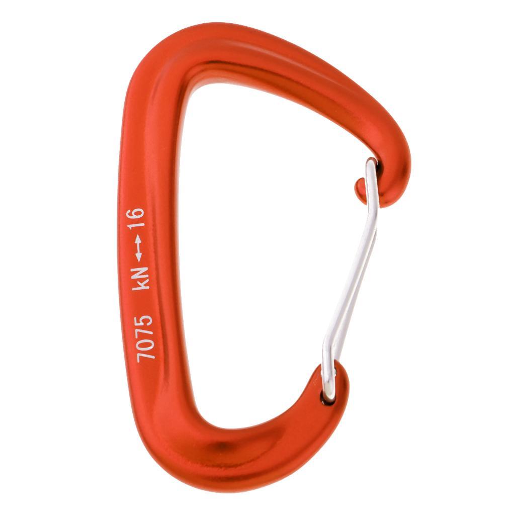 2PCS 16KN Climbing Carabiner - CE Carabiner Clip | Heavy Duty Wiregate Carabiner for Ropes, Hammocks, Camping, Hiking
