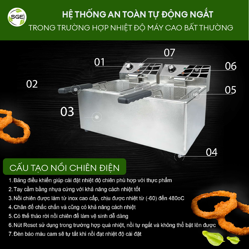 Máy chiên dầu FM-mini 3L Dễ sử dụng, dễ vận hành với nguồn điện dân dụng. Hàng chính hãng Thái Lan.